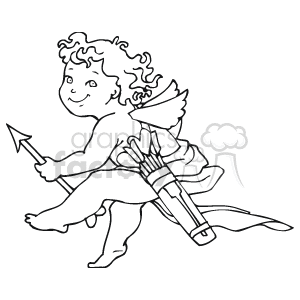   The clipart image depicts a cherub or Cupid, which is commonly associated with Valentine