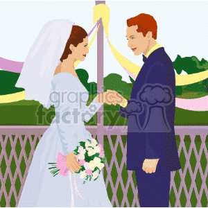 Wedding Ceremony : Bride and Groom Exchanging Vows