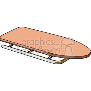 Illustration of a brown winter sled with metal runners.