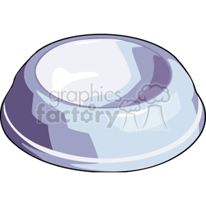 Clipart image of a simple, empty dog bowl.