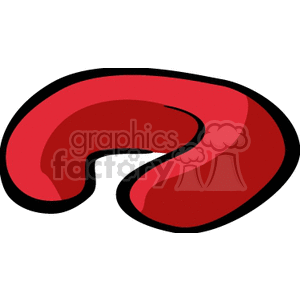 A red crescent-shaped pillow clipart, resembling a neck or support pillow.