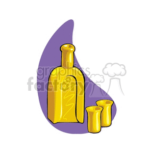 Yellow Bottle and Cups