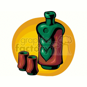 Decorative Bottle and Cups