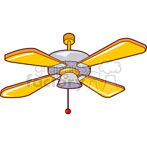 Ceiling Fan with Yellow Blades