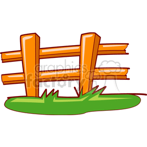 Illustration of a wooden picket fence on grass.