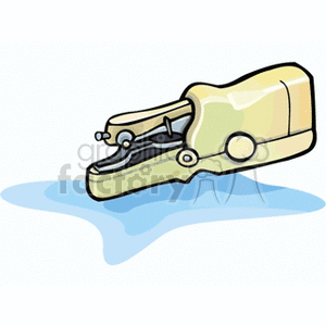 Illustration of a handheld sewing machine with a simplified design.