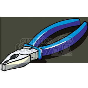 A graphic illustration of a pair of pliers with blue handles commonly used in household tasks.