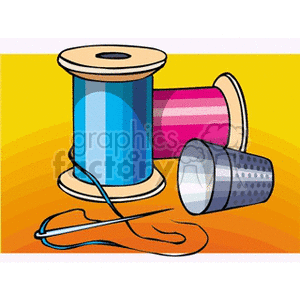 Sewing Supplies : Thread, Needle, and Thimble