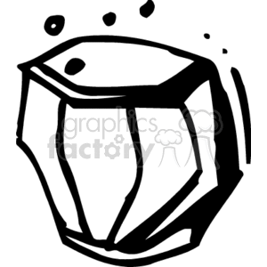 Black and white clipart image of a stylized trash can.