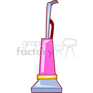 A colorful clipart image of an upright vacuum cleaner.