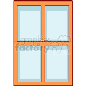 A simple clipart of a four-pane window with a wooden frame.