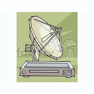 Clipart of a satellite dish on a green background