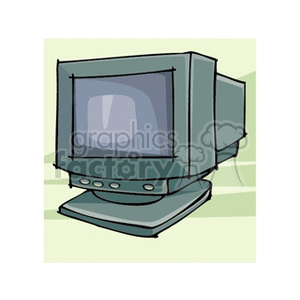 A retro CRT computer monitor in clipart style.