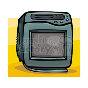 Illustration of a retro-style CRT television set on a yellow background.