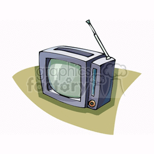 A clipart image of a retro-style television with an antenna.