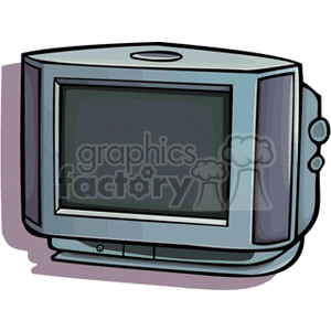 A cartoon-style clipart image of an old-fashioned CRT television with dials on the side.