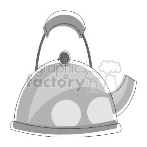 Clipart image of a gray teapot with a handle and spout.