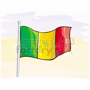 Senegal flag waving