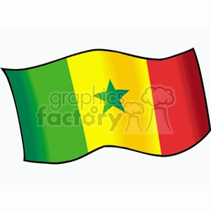 flag of senegal with green star