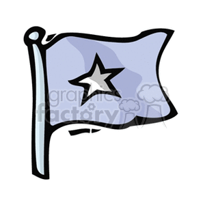 The clipart image features a stylized representation of the Somalia national flag, which is characterized by a single white five-pointed star centrally placed on a light blue field.