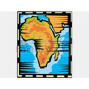 Colored map of Africa