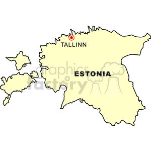 Estonia Map with Capital City Tallinn Highlighted