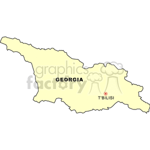 Map of Georgia with Tbilisi Highlighted