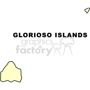 Clipart image of the Glorioso Islands with labeled map highlighting the islands' location.