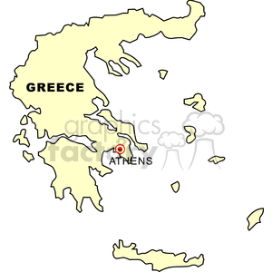 Map of Greece Highlighting Athens