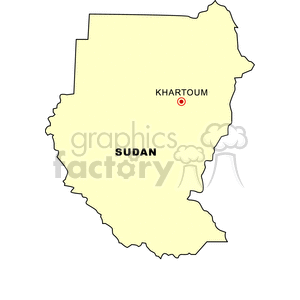 Sudan Map Highlighting Khartoum