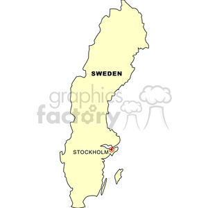 Sweden Map with Stockholm Highlighted