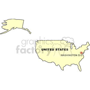 USA Map Highlighting Washington D.C.