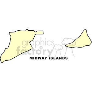 Clipart image of the map of Midway Islands.