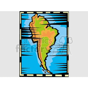 Colorful Stylized Map of South America