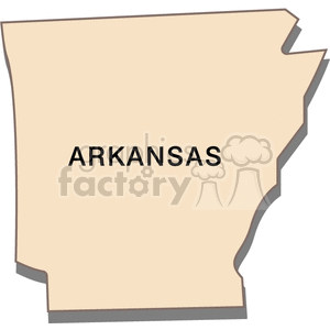 Clipart image of the state of Arkansas with the state name centered.