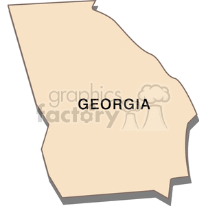 Clipart image of the state of Georgia in the USA, outlined in a beige color.