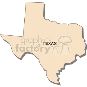 This clipart image depicts the outline of the state of Texas with the word 'TEXAS' written in the center.