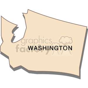 A clipart image depicting the outline of the state of Washington with the word 'WASHINGTON' written on it.