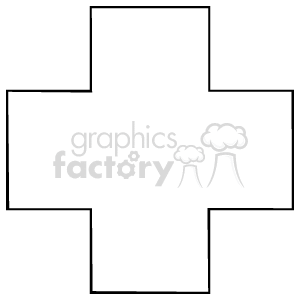   The image appears to be an outline of a white cross with a transparent background, typically associated with medical services, emergency aid, or first aid symbols. 