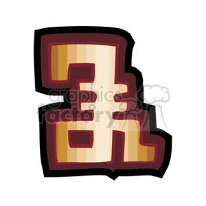 This clipart image features a stylized, abstract representation of the currency symbol £ (pound sterling) with a brown, beige, and maroon color scheme.