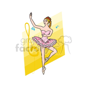 Ballerina Dancing with Musical Note