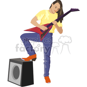 Electric Guitar Player with Amplifier