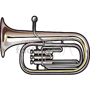 Clipart image of a brass horn instrument.