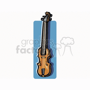 Illustrated clipart of a violin on a blue background