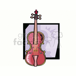 Illustrated clipart of a violin with artistic, colorful design elements.