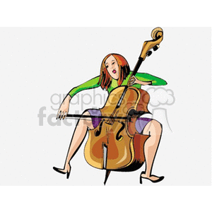 A colorful clipart image of a musician playing a cello.