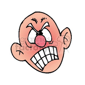 Angry Bald Man Cartoon Face