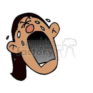 Crying Girl Cartoon Face