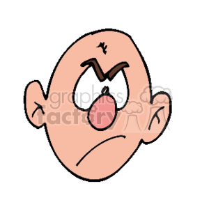 Angry Bald Cartoon Face