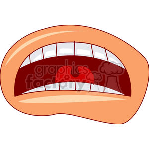 Clipart image of a mouth with visible teeth and a sad expression.